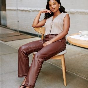 Abercrombie curve love brown leather pants